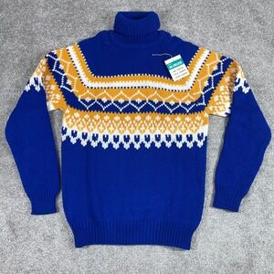 Vintage Thane Ski Sweater Mens Medium Fair Isle Turtleneck 60s 70s Deadstock NWT